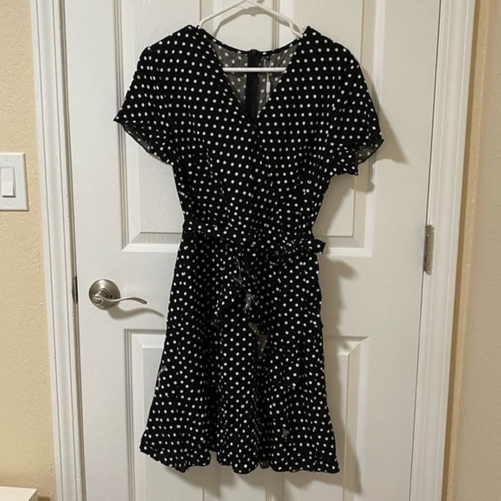 Woman | Black and White Polka Dot Dress